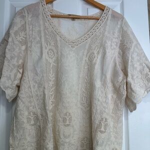 Democracy Cream Lace Blouse
